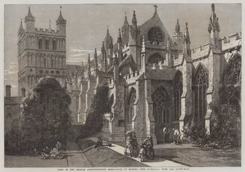 Visit of the British Archaeological Association to Exeter, the Cathedral from the South-East